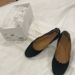 Chloe black suede ballerina shoes